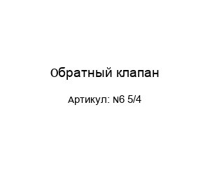 Обратный клапан N6 5/4