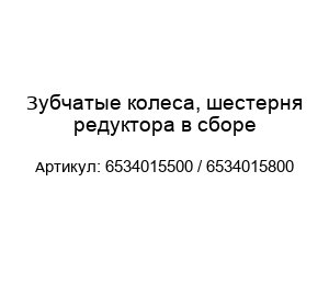 Зубчатые колеса, шестерня редуктора в сборе 6534015500 / 6534015800