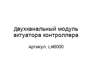 Двухканальный модуль актуатора контроллера LM6000