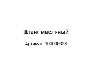 Шланг масляный 100009328