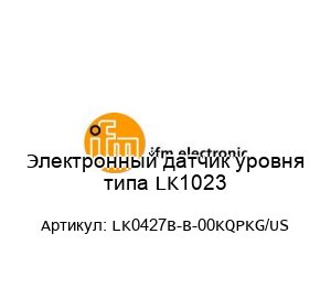 Электронный датчик уровня типа LK1023 LK0427B-B-00KQPKG/US