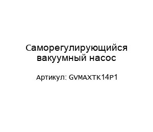 Саморегулирующийся вакуумный насос GVMAXTK14P1