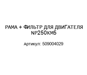 РАМА + ФИЛЬТР ДЛЯ ДВИГАТЕЛЯ NP250KM5 509004029