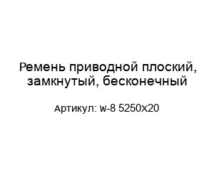 Ремень приводной плоский, замкнутый, бесконечный W-8 5250X20