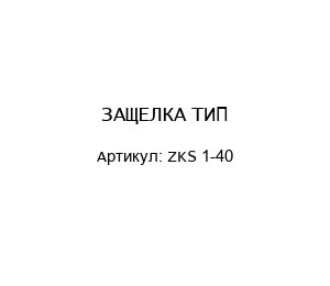 ЗАЩЕЛКА ТИП ZKS 1-40