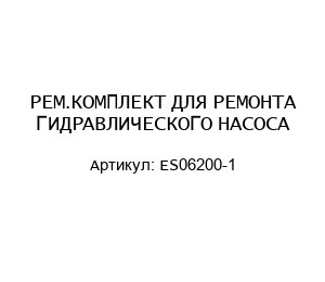 РЕМ.КОМПЛЕКТ ДЛЯ РЕМОНТА ГИДРАВЛИЧЕСКОГО НАСОСА ES06200-1