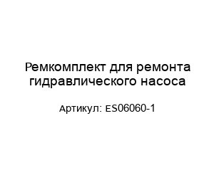 Ремкомплект для ремонта гидравлического насоса ES06060-1