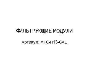 ФИЛЬТРУЮЩИЕ МОДУЛИ MFC-H13-GAL