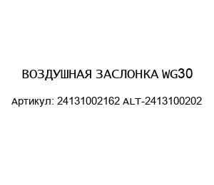 ВОЗДУШНАЯ ЗАСЛОНКА WG30 24131002162 ALT-2413100202