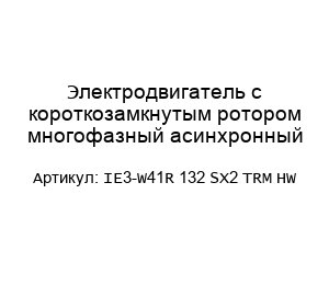 Электродвигатель с короткозамкнутым ротором многофазный асинхронный IE3-W41R 132 SX2 TRM HW