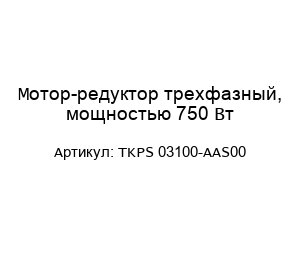 Мотор-редуктор трехфазный, мощностью 750 Вт TKPS 03100-AAS00
