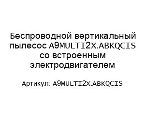 Беспроводной вертикальный пылесос A9MULTI2X.ABKQCIS со встроенным электродвигателем