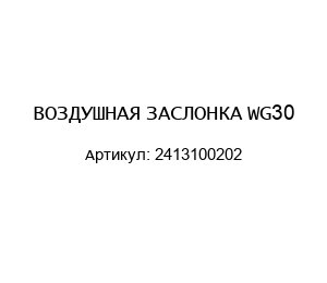 ВОЗДУШНАЯ ЗАСЛОНКА WG30 2413100202