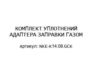 КОМПЛЕКТ УПЛОТНЕНИЙ АДАПТЕРА ЗАПРАВКИ ГАЗОМ NKE-K14.08.GCK