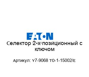 Селектор 2-х позиционный с ключом Y7-9068 TO-1-15002/E