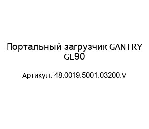 Портальный загрузчик GANTRY GL90 48.0019.5001.03200.V