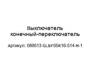 Выключатель конечный-переключатель 089513 GLBF05R16-514-M-1