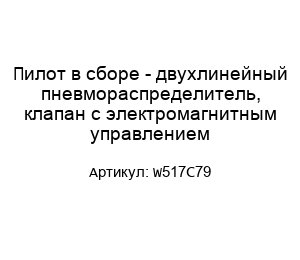 Пилот в сборе - двухлинейный пневмораспределитель, клапан с электромагнитным управлением W517C79