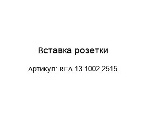 Вставка розетки REA 13.1002.2515