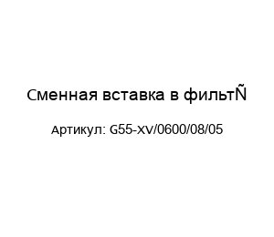 Сменная вставка в фильтр G55-XV/0600/08/05