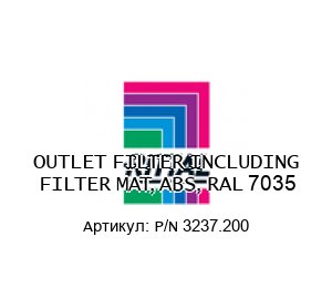 OUTLET FILTER INCLUDING FILTER MAT, ABS, RAL 7035 P/N 3237.200