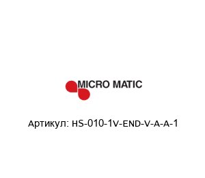 HS-010-1V-END-V-A-A-1  Micro Matic