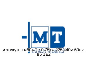 TN80A 2P 0,75kW 225/440V 60Hz B5 IE2 MT Motori Elettrici Электродвигатель