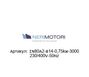 IN80A2-B14-0,75kW-3000 230/400V-50Hz IN80A2-B14-0,75kW-3000 230/400V-50Hz Neri Motori Электродвигатель