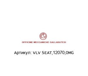 VLV SEAT,12070,OMG Officine Meccaniche Gallaratesi (OMG) Сиденье клапана