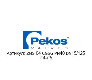 ZMS 04 CGGG PN40 DN15/125 F4-F5 Pekos Valves Клапан