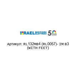 RL132MB4 (RL0057)- IM B3 (WITH FEET) RAEL MOTORI Электродвигатель